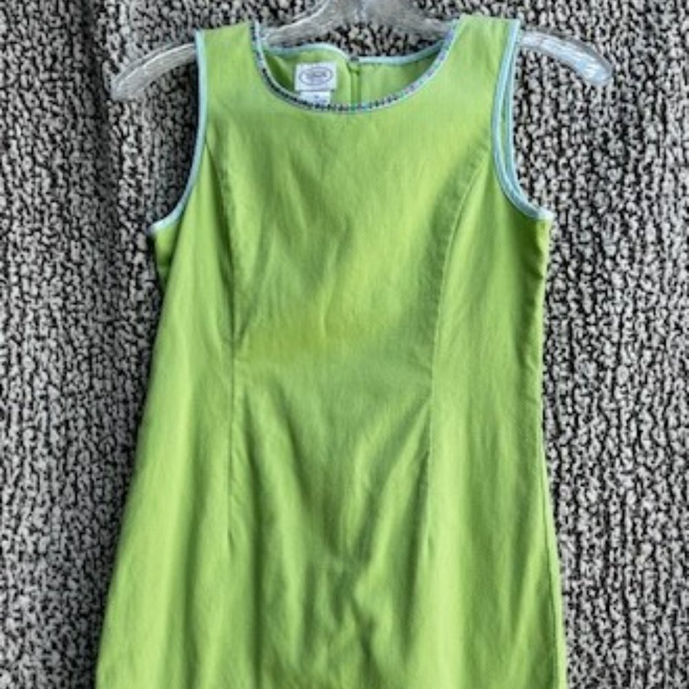 TALBOTS KIDS Girls Lime Green Sequined Sleeveless Dress